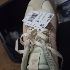 Adidas Women's Cream and Pink Sneakers